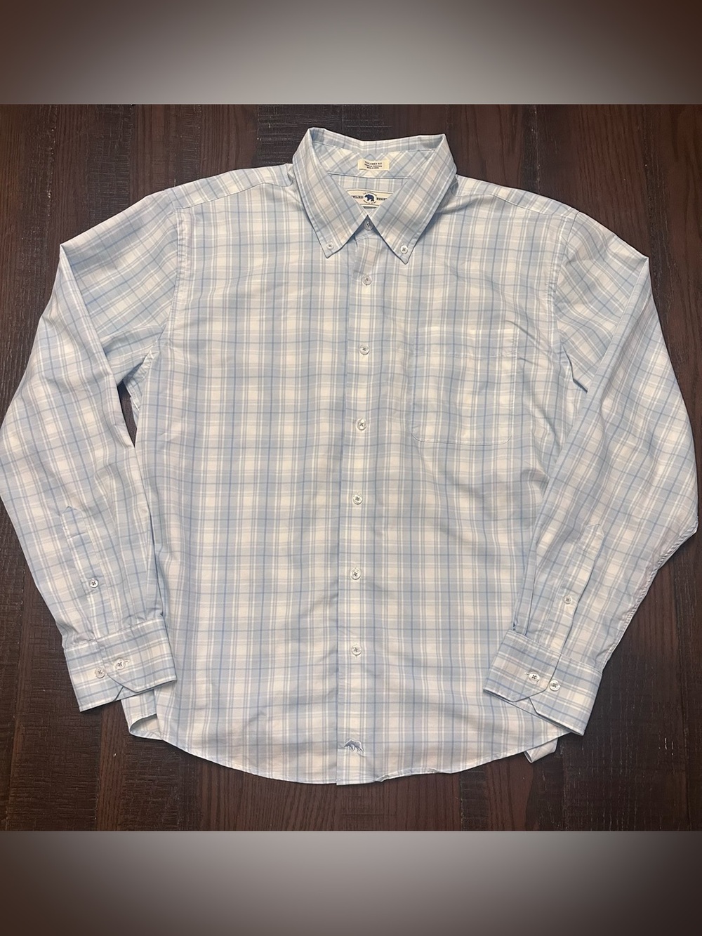 Onward Reserve Burton Tailored Fit Performance Button Down Size XL Blue Plaid